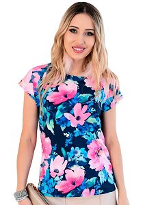 Květovaná halenka M. Hajdan 1180 navy květy