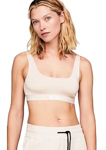 Sportovní podprsenka přes hlavu Tommy Hilfiger Bralette UW0UW04746 mocca