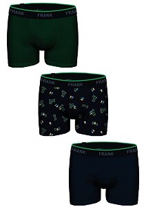 Pánské boxerky John Frank JF3BRS02 3 pack navy