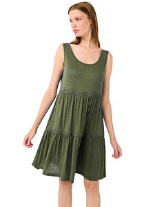 Dámské letní šaty na ramínka Vamp 22501 green olive