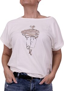 Stylové dámské tričko 1637 mocca