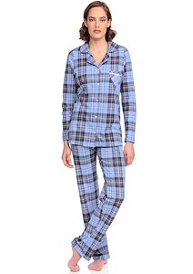 Zapínacie pyžamo pre ženy Vamp! Sydney 15426 blue
