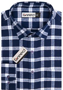 Flanelová pánská košile AMJ Greed SDF 380 modrá kostka