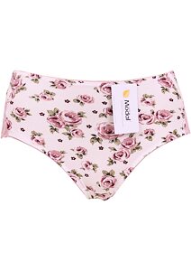 Vyšší kalhotky pro ženy Květ s krajkou st.růžové