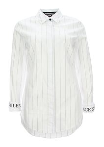 Proužkovaná dlouhá bílá košile pro ženy Kenny S. 860924