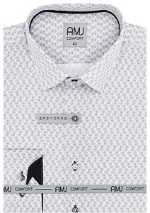 Košile s dlouhým rukávem AMJ Comfort VDBR 1292 bílo-černá