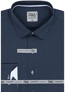 Elegantní košile s dlouhým rukávem AMJ Comfort VDBR 1291 navy
