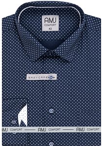 Elegantní pánská košile AMJ Comfort Slim Fit VDSBR 1326 navy