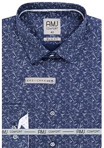 AMJ Comfort Slim Fit pánská košile VDSBR 1312 inkoust