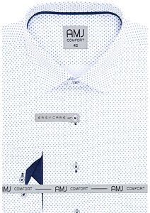 Pánská společenská košile AMJ Comfort VDBR 1340 bílo-modrá