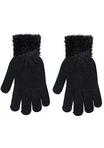 Černé pletené rukavice R017
