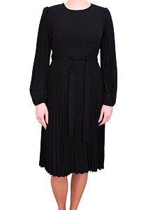 Černé dlouhé šaty s plisovanou sukní SI90336