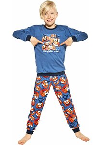 Dlouhé pyžamo pro kluky Cornette Pumpkin tm.jeans