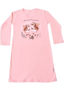 Dívčí košilka na spaní Cornette Kids Squirrel pudr