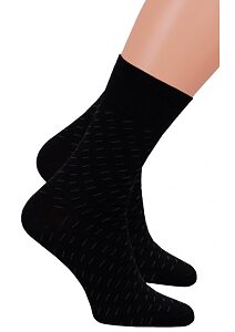 Pánské ponožky s decentním vzorečkem Steven 152056 černá