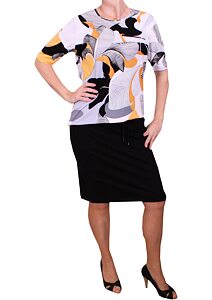 Elegantní tričko i pro plnoštíhlé ženy Gabriella K. 71731 vzor orange