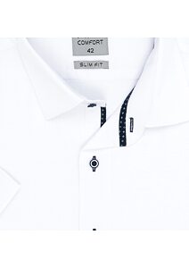 Pánská košile s krátkým rukávem AMJ Comfort VKBR 11154 bílá