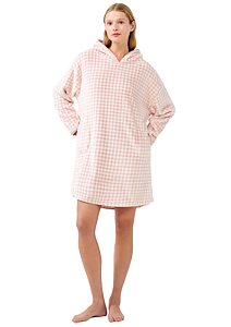Hřejivé Vamp dámské šaty s kapucí 21423 pink peach