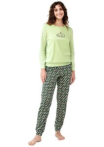 Dámské pyžamo s dlouhými rukávy Vamp 21323 green foam