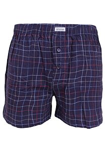 Pánské bavlněné trenky  s moderní kostkou Andrie PS 5857 navy