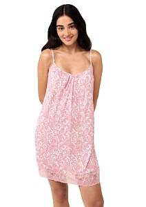 Květinová letní noční košile Vamp s krajkou 22811 pink blush