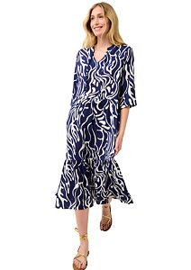Letní midi šaty Vamp s potiskem 22401 blue print