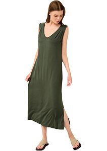 Letní šaty Vamp bez rukávů z viskózy 22514 green ivy