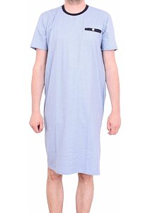 Bavlnená nočná košeľa pre mužov Pleas 175023 sv.modrá