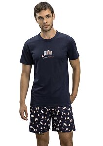 Mladistvé krátké pyžamo pro muže Vamp 16327 blue marine