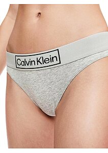 Tanga pro ženy Calvin Klein Reimagined Heritage QF6774E šedý melír