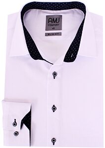 AMJ Comfort Slim Fit VDSBR 1154 bílá košile pro muže