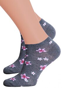 Kotníčkové ponožky Steven 95114 šedé