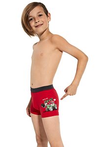 Boxerky s traktorem Cornette Kids Tractor Style červené
