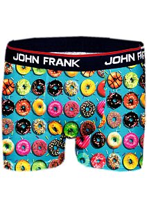 Boxerky pro muže s barevným potiskem John Frank 341 donuts blue