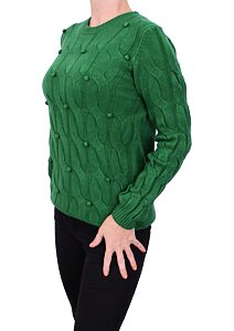 Trendy svetr s kulatým výstřihem pro ženy QJ92529 mechový