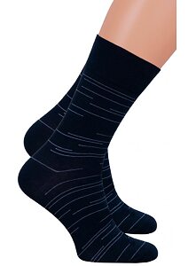 Pánské ponožky s decentním vzorečkem Steven 190056 navy
