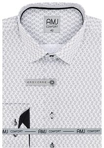 Elegantní pánská košile AMJ Comfort Slim Fit VDSBR 1292 bílo-černá