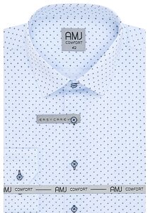 Pánská funkční košile s dlouhým rukávem AMJ Slim Fit VDSE 1344 sv.modrá