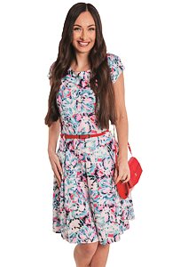 Elegantní dámské šaty Katarina Leder-Pellice modrý  vzor