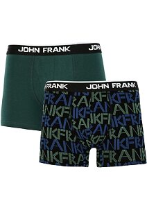 Pánske boxerky John Frank JF2BTORA01 duo pack zelená-tlač