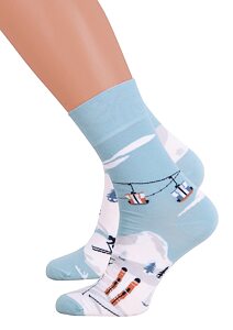 Dámské ponožky pro lyžařky More 49078 sv.modré