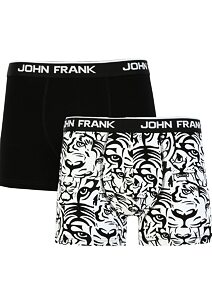 Pánské boxerky John Frank JF2BTORA04 duo pack černobílé