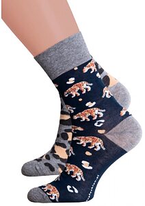 Bavlněné ponožky s obrázkem Steven 57078 levhart