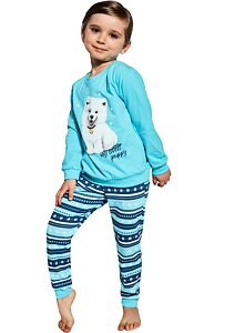 Bavlněné dívčí pyžamo Cornette Sweet puppy tyrkys