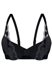 Krajková podprsenka s push-up výztuží Sassa 25402 černá