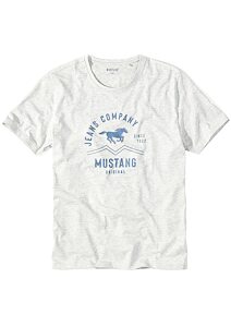 Pánské tričko s krátkým rukávem Mustang 4223-2100 šedý melír