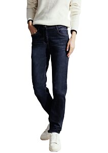 Slim fit džíny s vysokým pasem Toronto Cecil 377209 dark blue