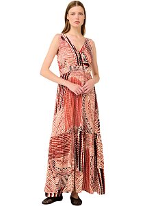 Letní šaty Vamp Minoan Poplin Maxi 22435 red brick
