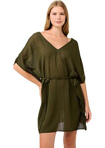 Letní šaty Vamp Ramie s výstřihem do V 22869 green moss