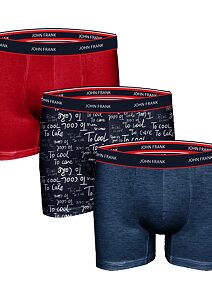 Pánské boxerky John Frank JF3BFG03 3 pack multicolor
